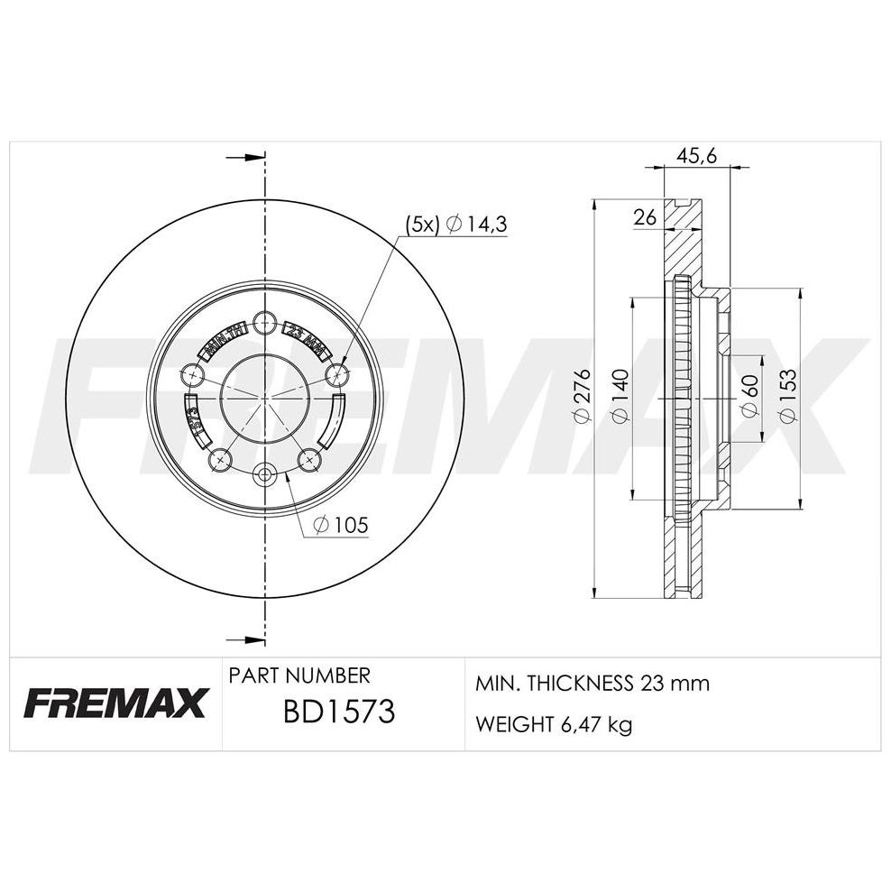 Par de Discos de Freio Ventilado Dianteiro - Fremax - BD1573