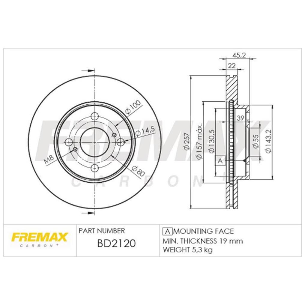 Par de Discos de Freio Ventilado Dianteiro - Fremax - BD2120