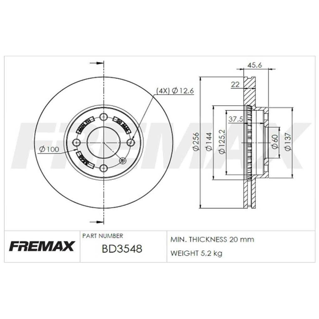 Par de Discos de Freio Ventilado Dianteiro - Fremax - BD3548