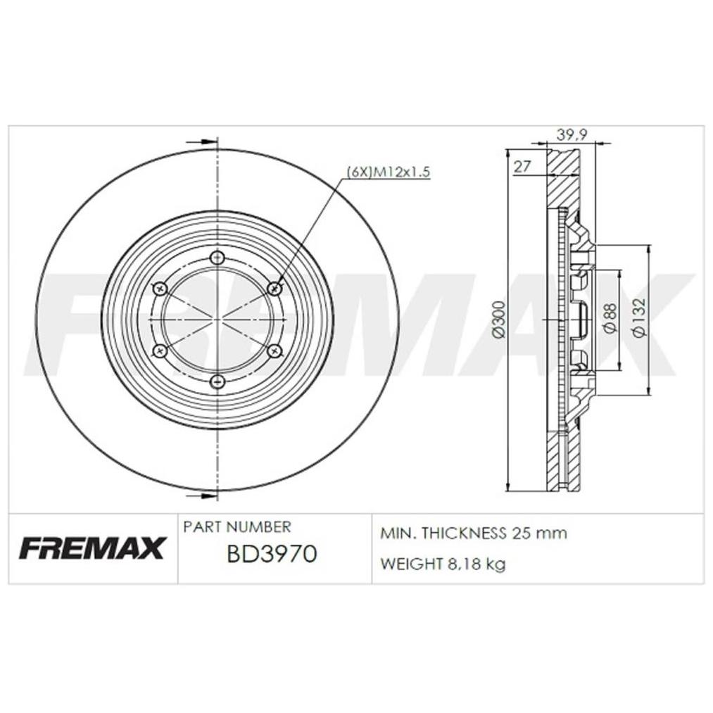 Par de Discos de Freio Ventilado Dianteiro - Fremax - BD3970