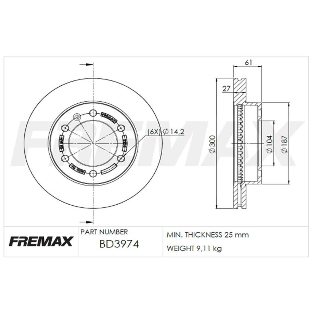 Par de Discos de Freio Ventilado Dianteiro - Fremax - BD3974
