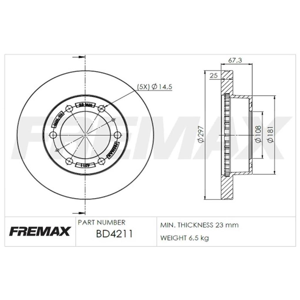 Par de Discos de Freio Ventilado Dianteiro - Fremax - BD4211
