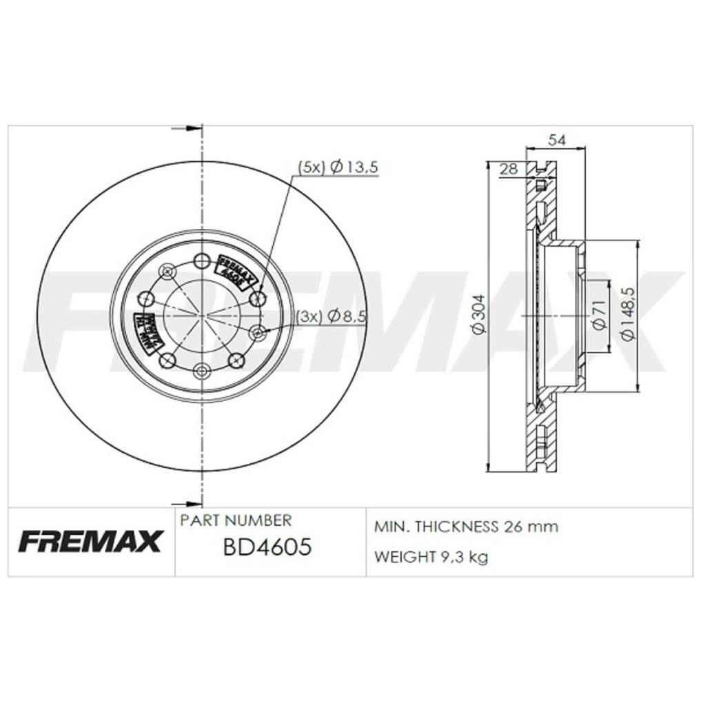 Par de Discos de Freio Ventilado Dianteiro - Fremax - BD4605