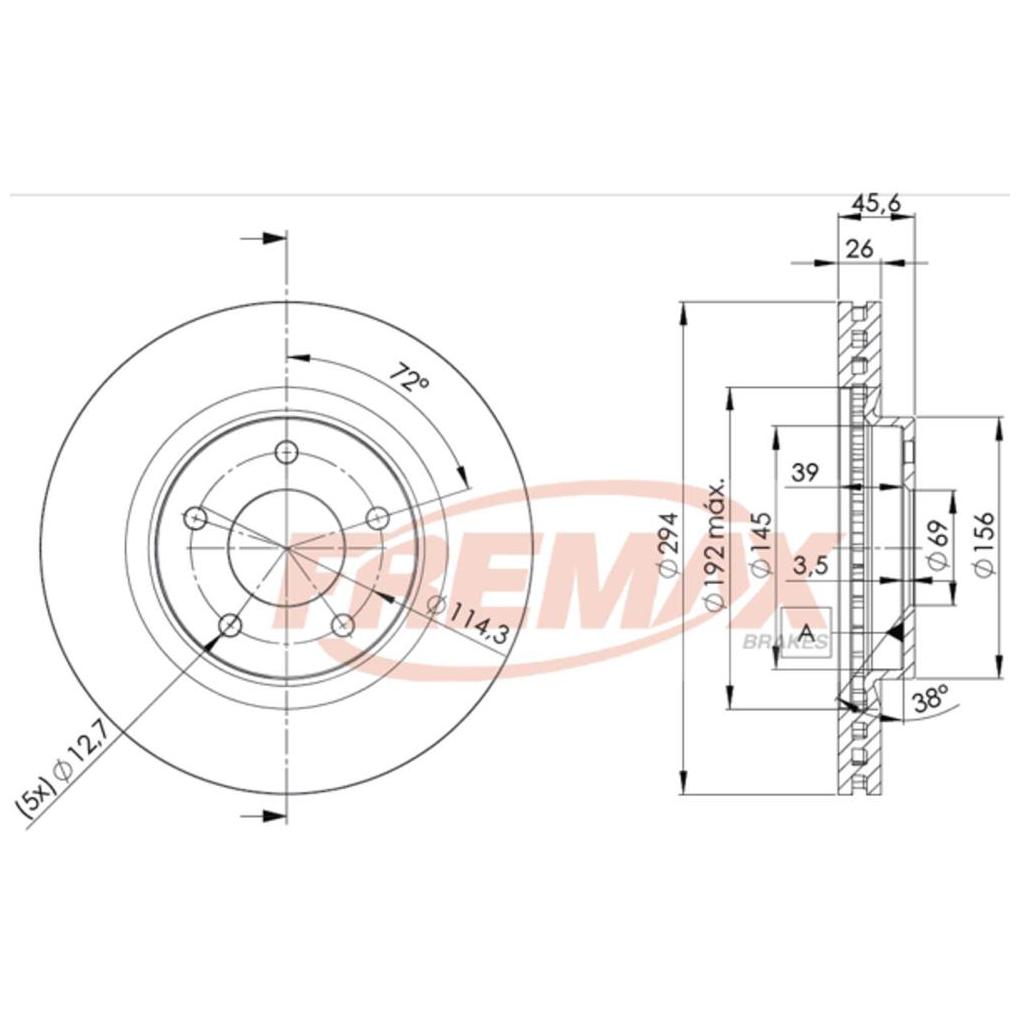 Par de Discos de Freio Ventilado Dianteiro - Fremax - BD4644