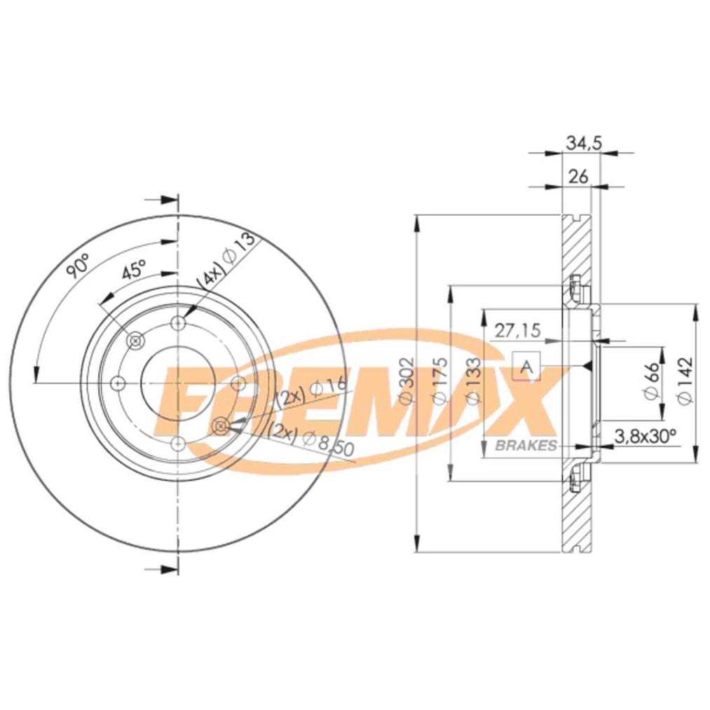 Par de Discos de Freio Ventilado Dianteiro - Fremax - BD4698