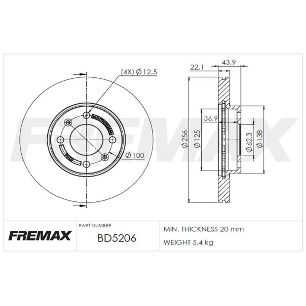 Par de Discos de Freio Ventilado Dianteiro - Fremax - BD5206