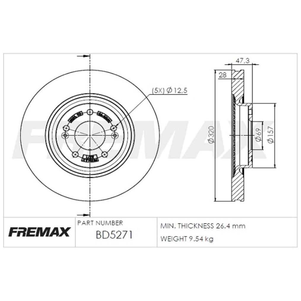 Par de Discos de Freio Ventilado Dianteiro - Fremax - BD5271