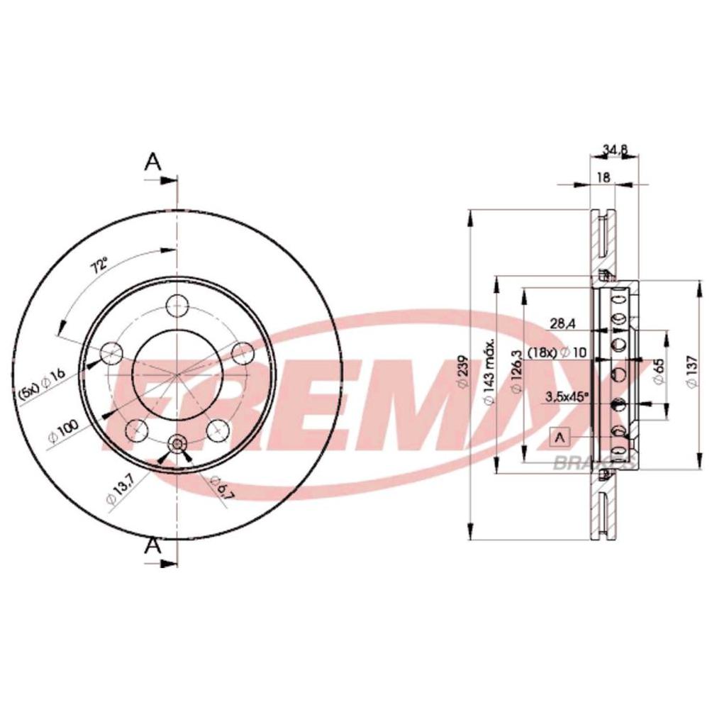 Par de Discos de Freio Ventilado Dianteiro - Fremax - BD5308