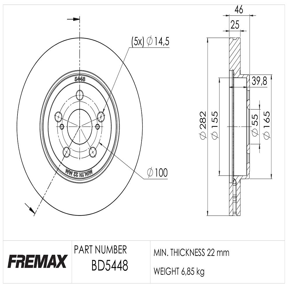 Par de Discos de Freio Ventilado Dianteiro - Fremax - BD5448