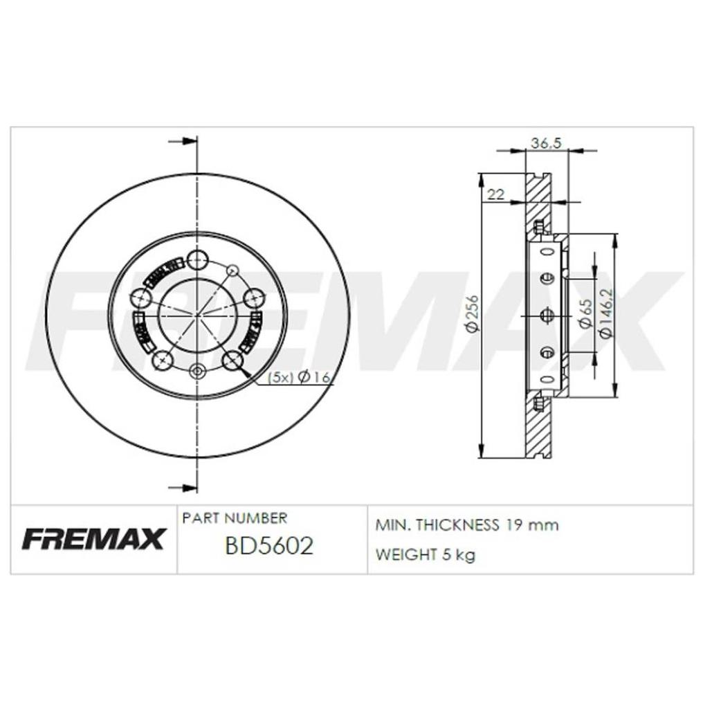 Par de Discos de Freio Ventilado Dianteiro - Fremax - BD5602
