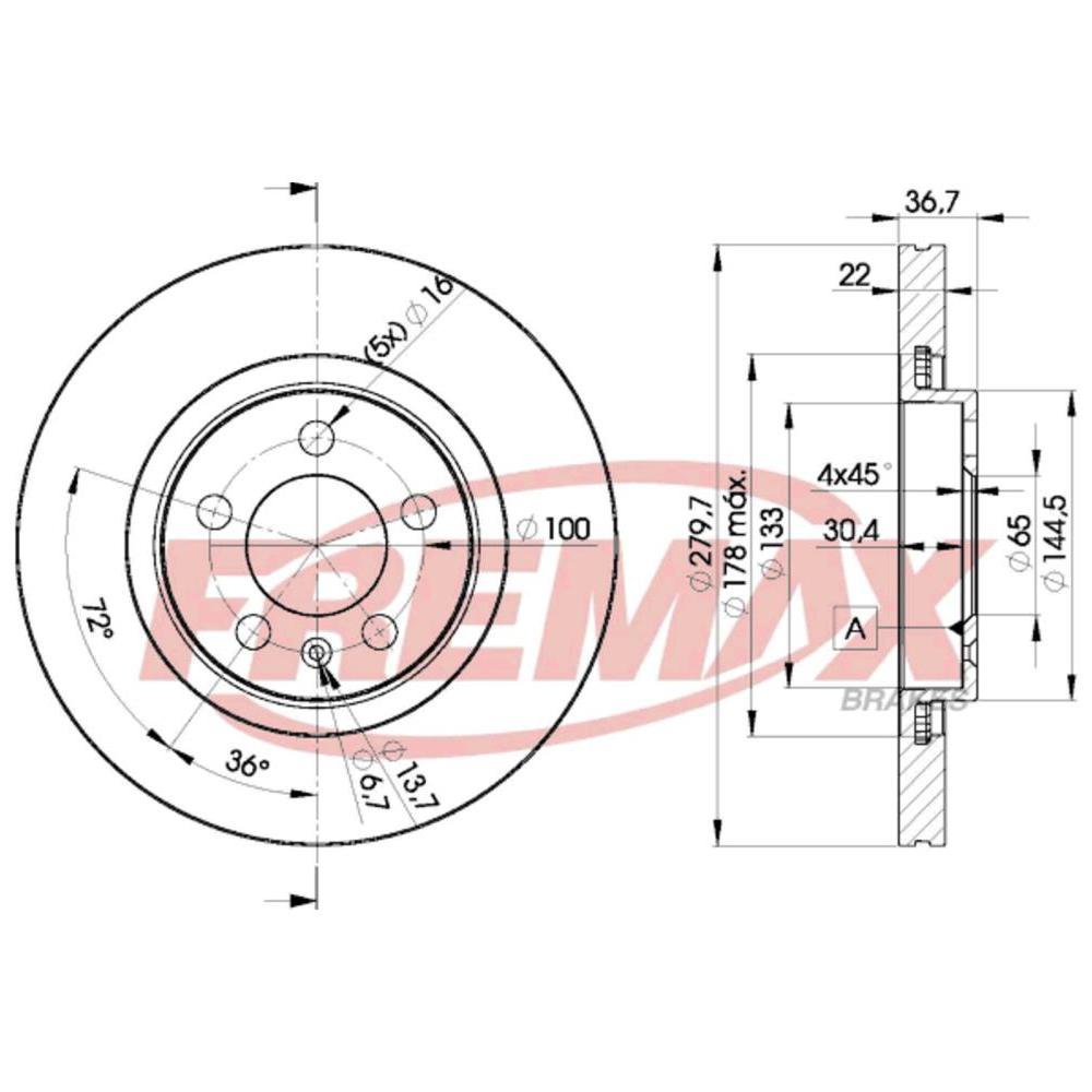Par de Discos de Freio Ventilado Dianteiro - Fremax - BD5603