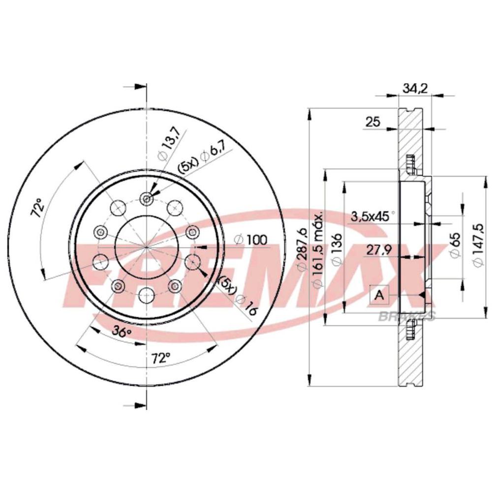 Par de Discos de Freio Ventilado Dianteiro - Fremax - BD5604