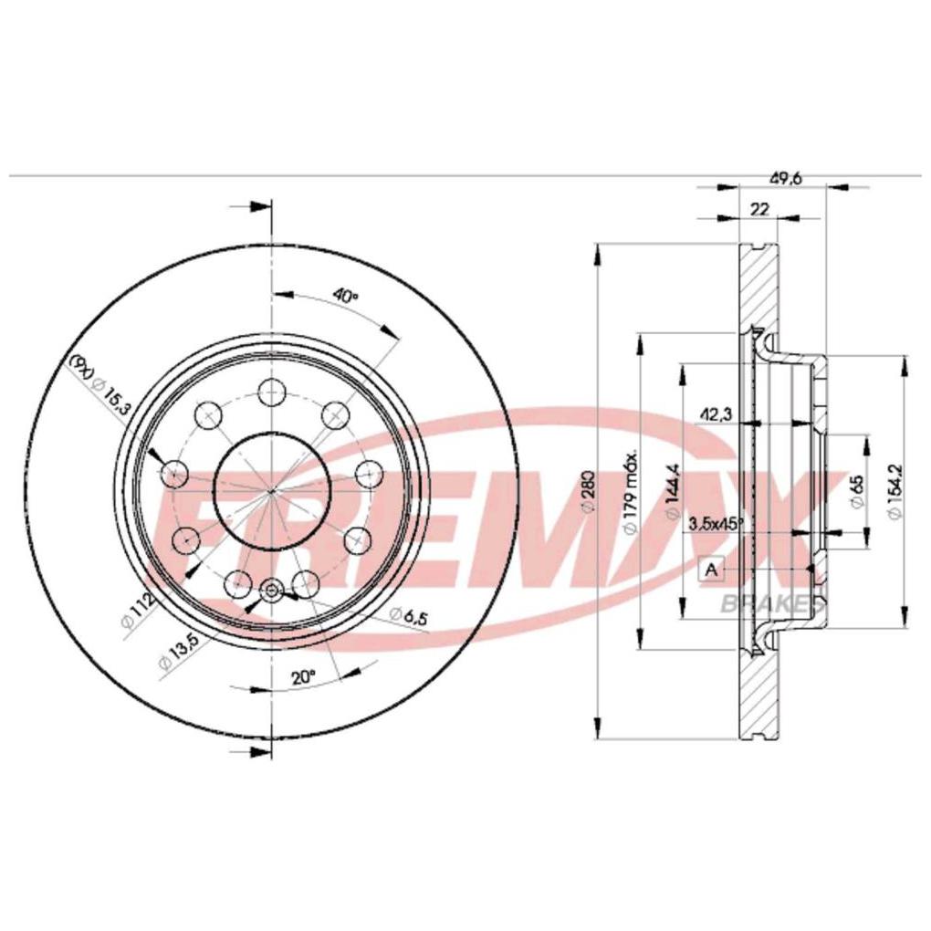 Par de Discos de Freio Ventilado Dianteiro - Fremax - BD5614