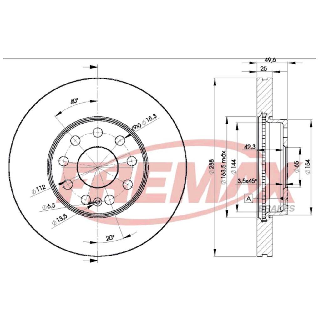 Par de Discos de Freio Ventilado Dianteiro - Fremax - BD5615