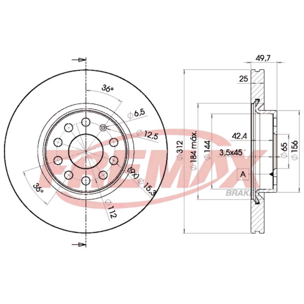 Par de Discos de Freio Ventilado Dianteiro - Fremax - BD5618