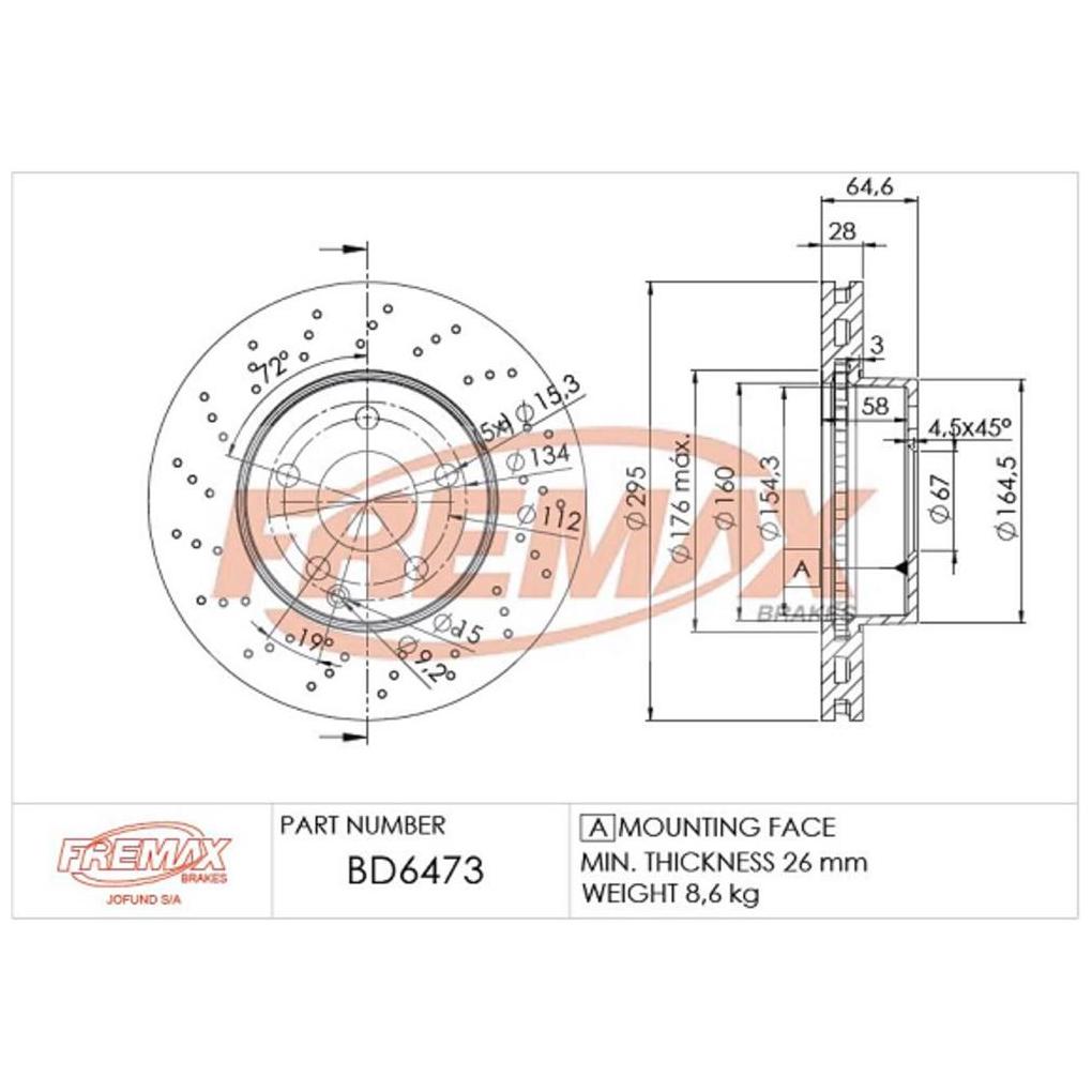 Par de Discos de Freio Ventilado Dianteiro - Fremax - BD6473