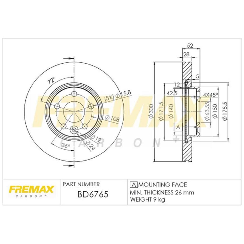 Par de Discos de Freio Ventilado Dianteiro - Fremax - BD6765