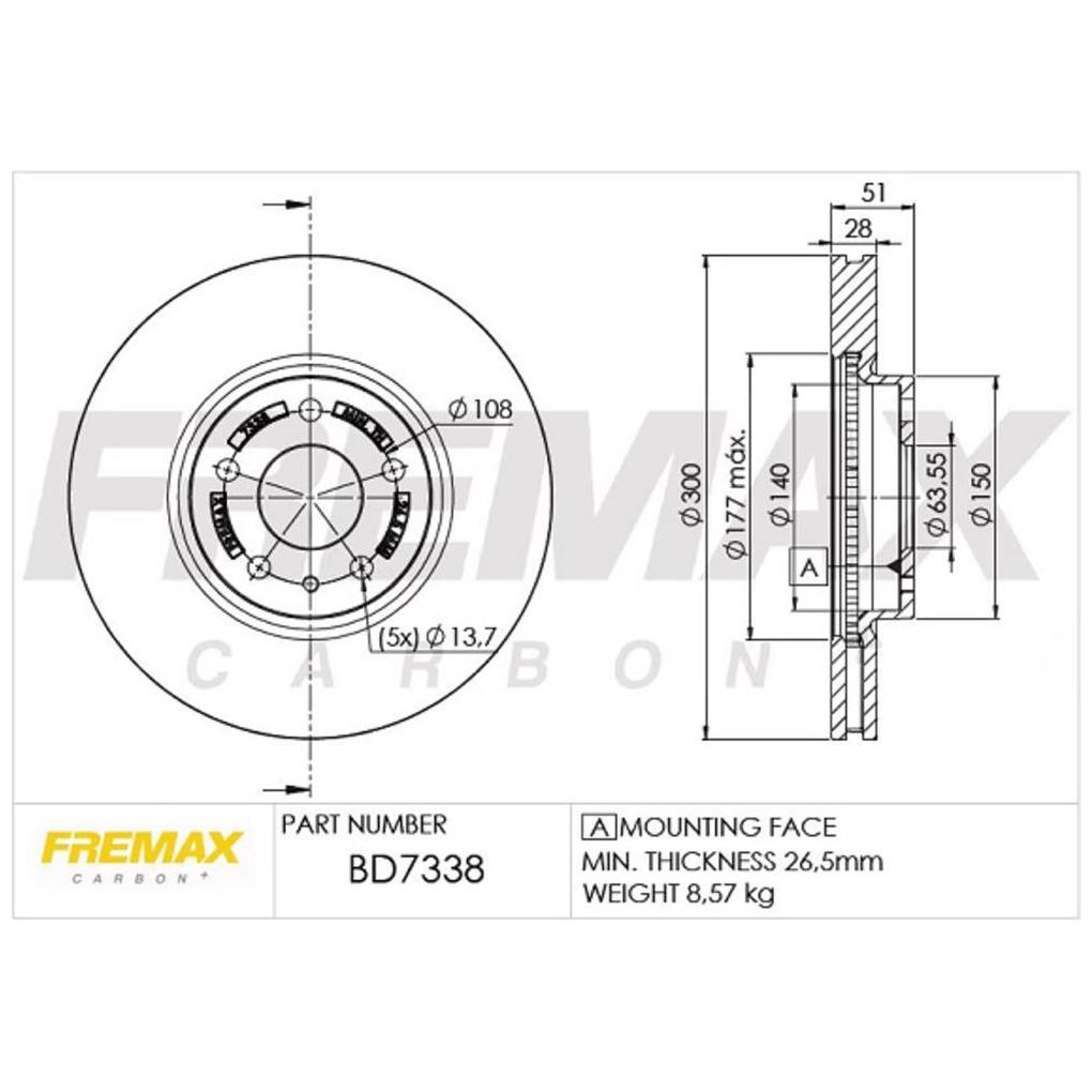 Par de Discos de Freio Ventilado Dianteiro - Fremax - BD7338