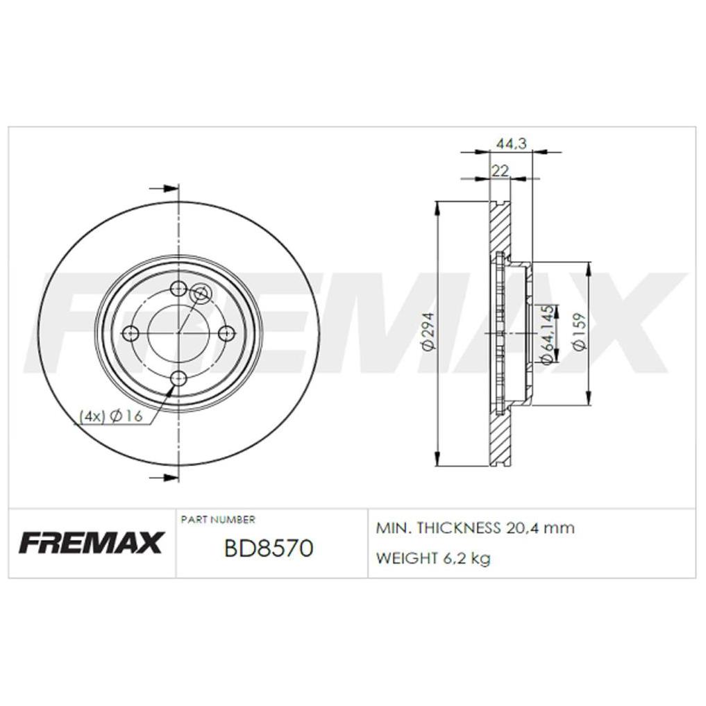 Par de Discos de Freio Ventilado Dianteiro - Fremax - BD8570