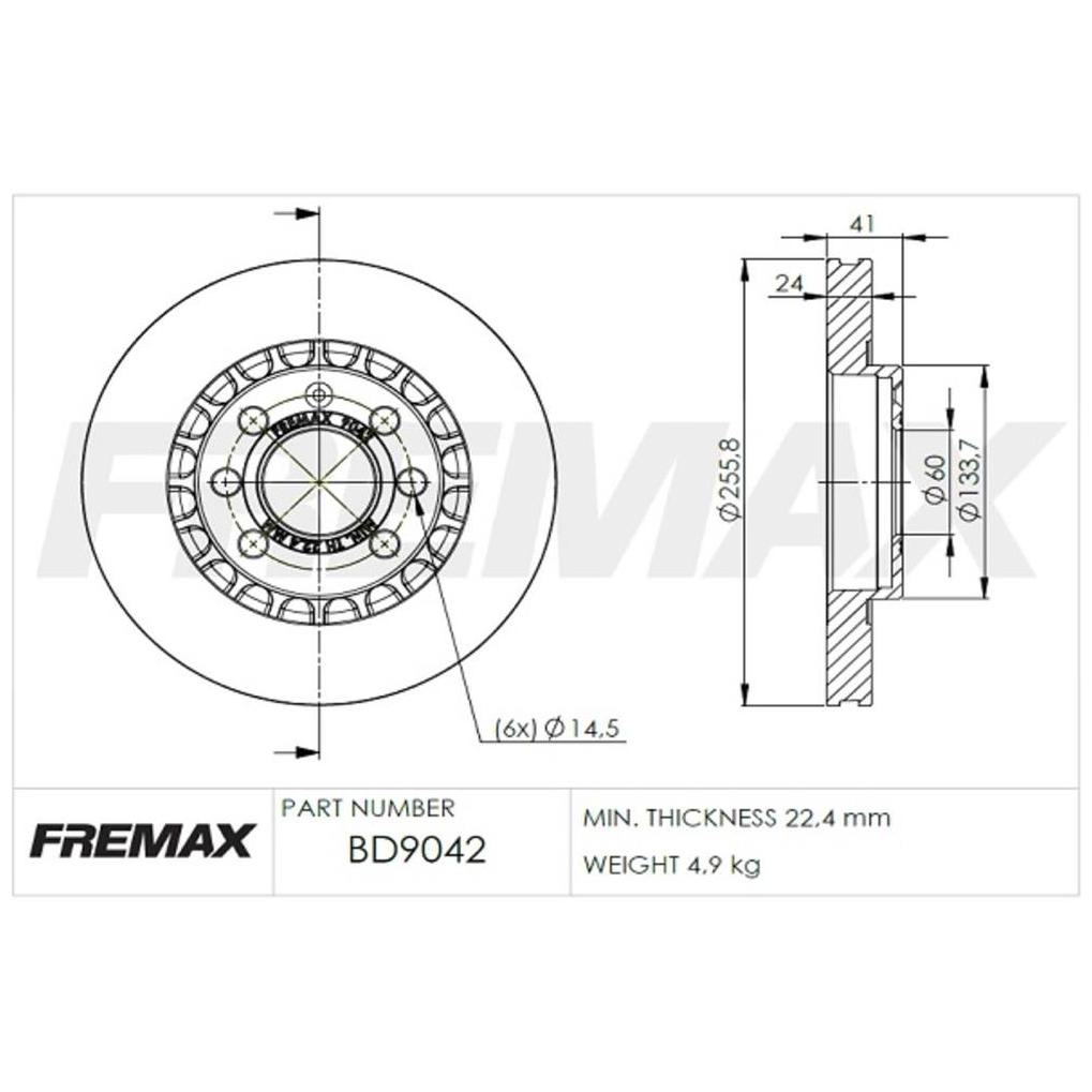 Par de Discos de Freio Ventilado Dianteiro - Fremax - BD9042