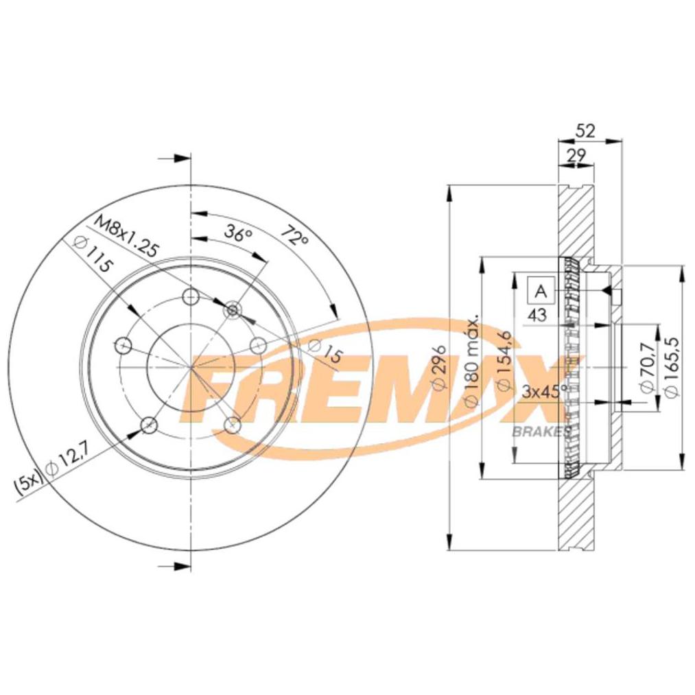 Par de Discos de Freio Ventilado Dianteiro - Fremax - BD9048