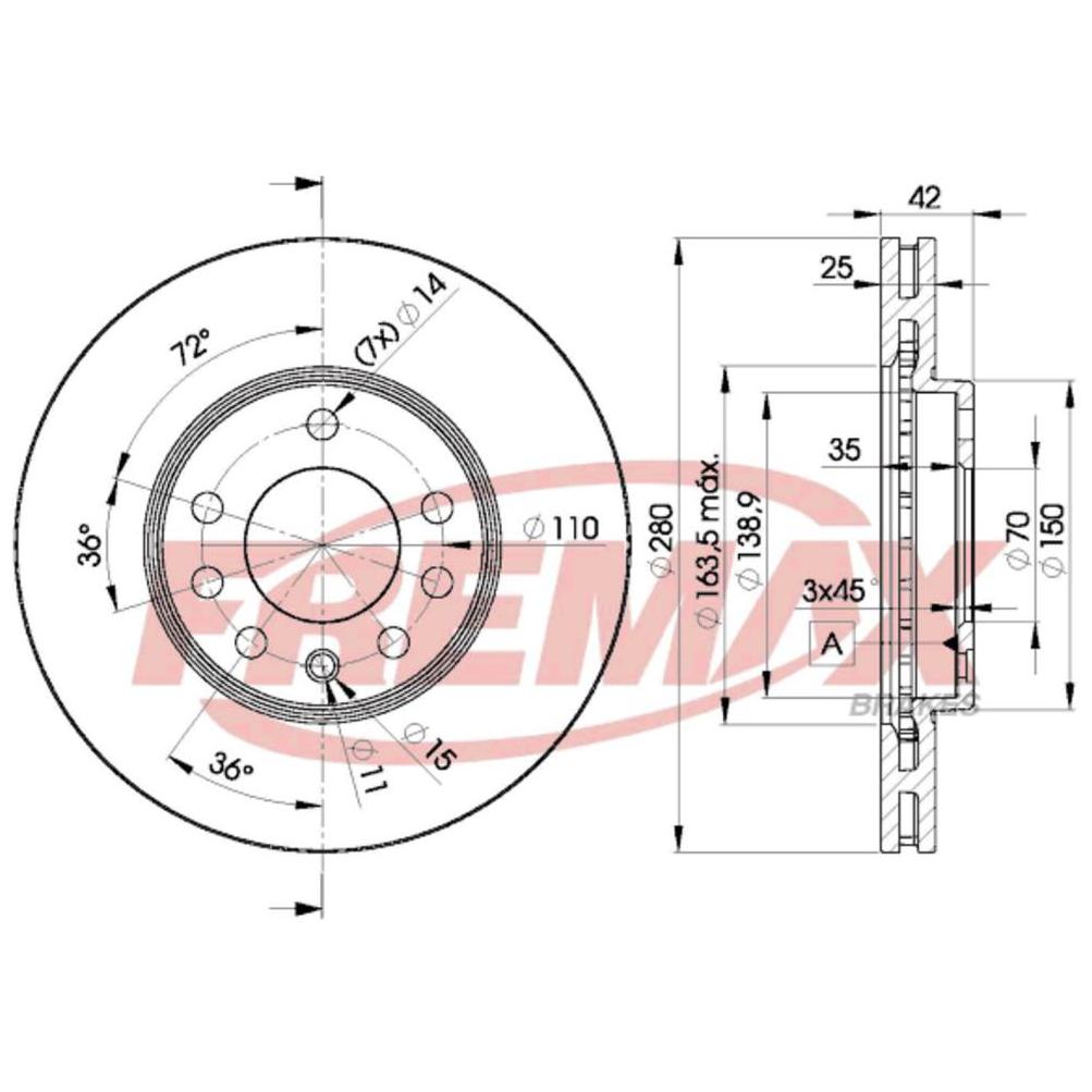 Par de Discos de Freio Ventilado Dianteiro - Fremax - BD9060