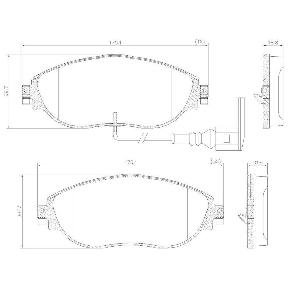 Pastilha de Freio Dianteira para Volkswagen Passat e Tiguan - Fras-le - PD/1585-B