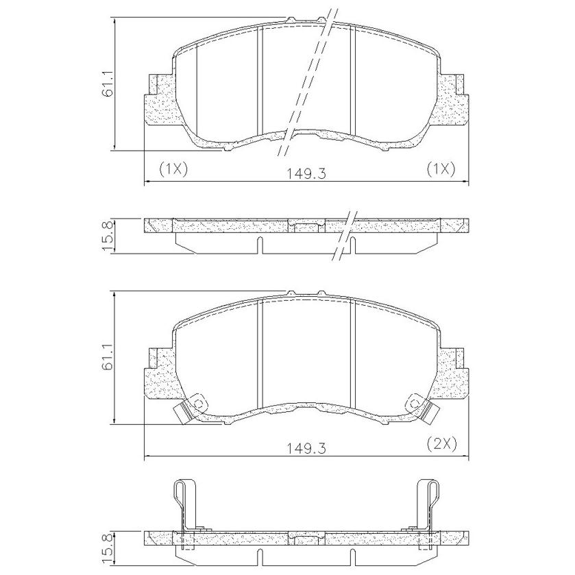 Pastilha de Freio Dianteira para Mitsubishi Eclipse Cross - Fras-le - PD/2194