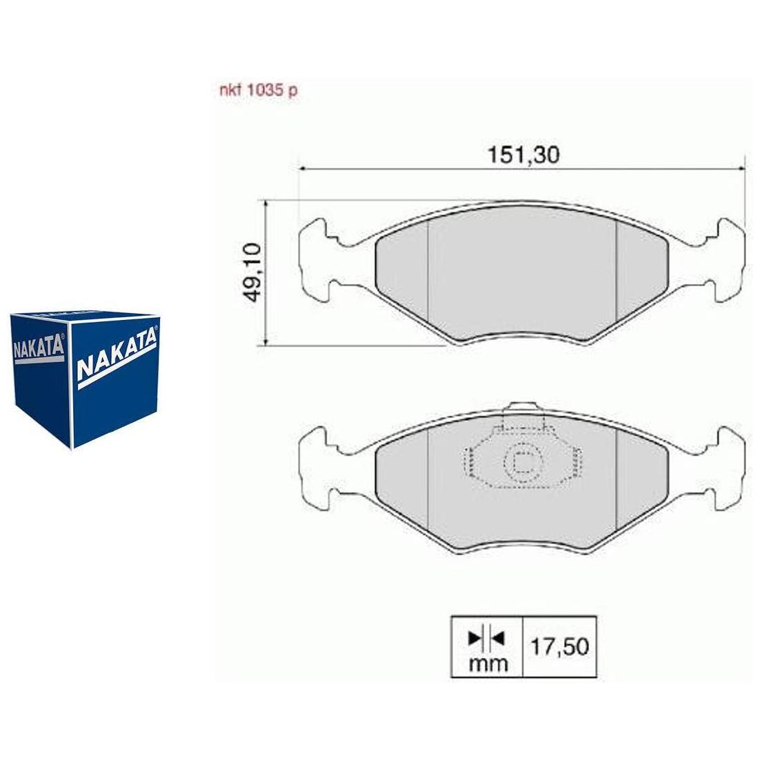 Pastilha de Freio Dianteira para Fiat Palio e Siena - Nakata - NKF 1035P