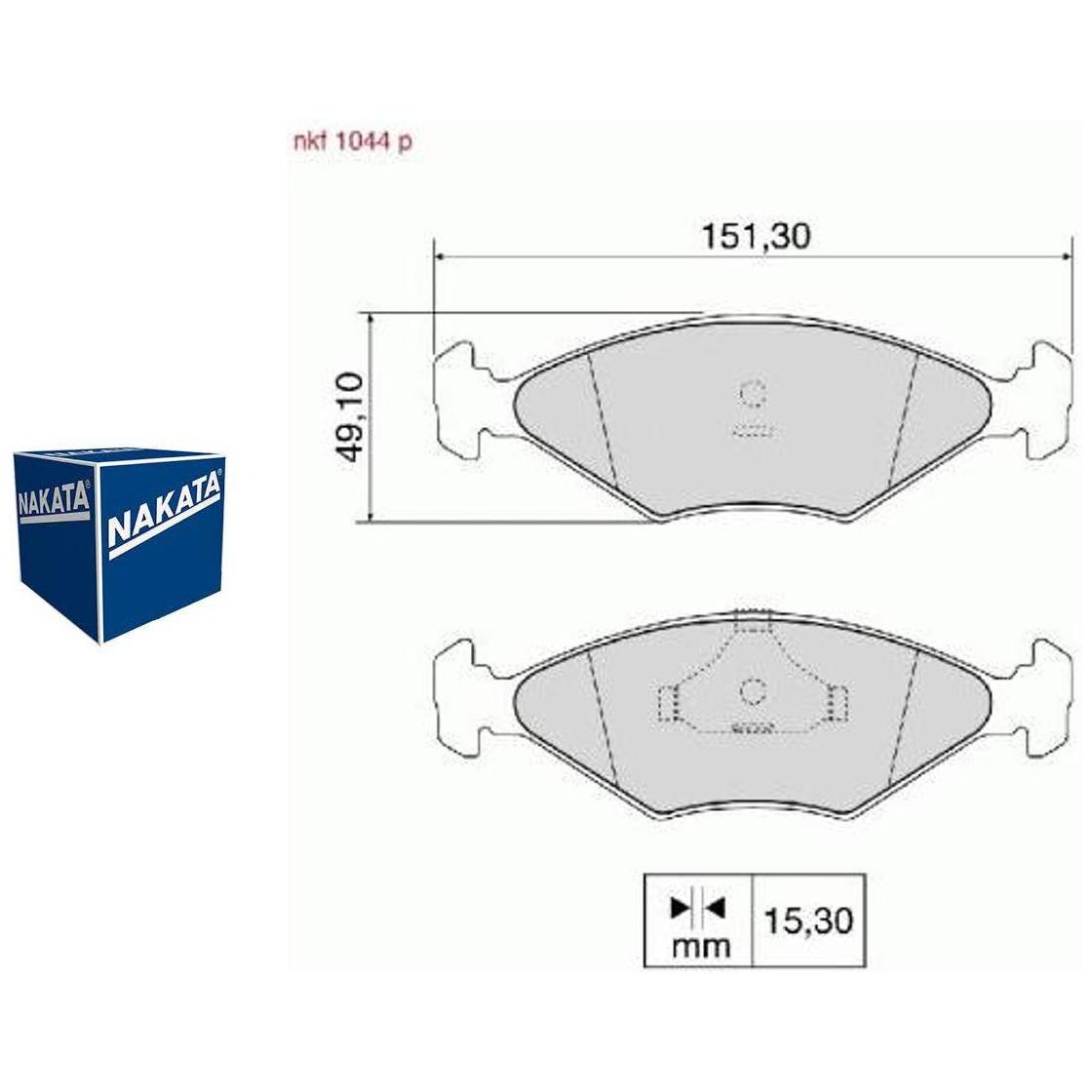 Pastilha de Freio Dianteira para Volkswagen Gol e Parati - Nakata - NKF 1044P