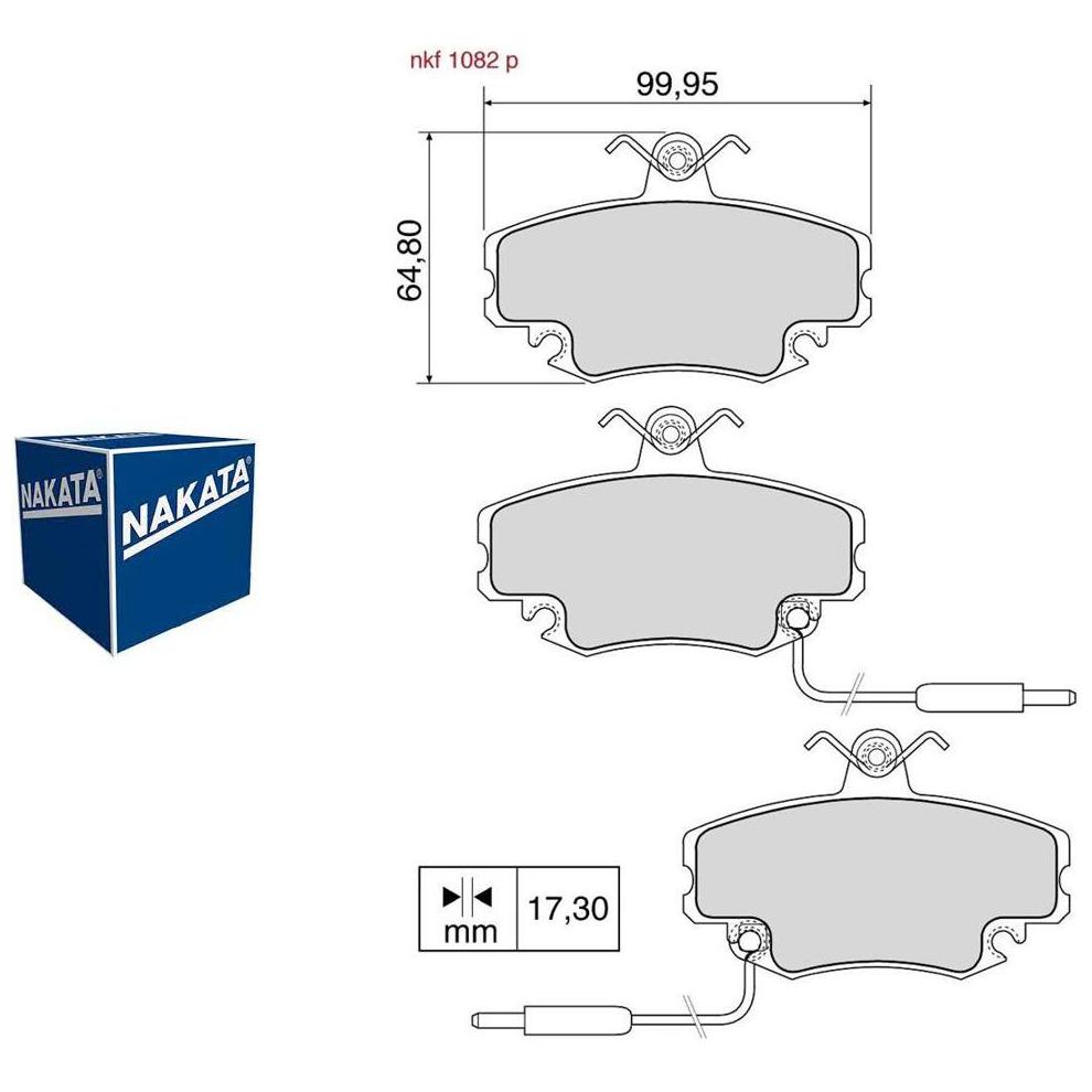 Pastilha de Freio Dianteira para Renault Express e Megane - Nakata - NKF 1082P