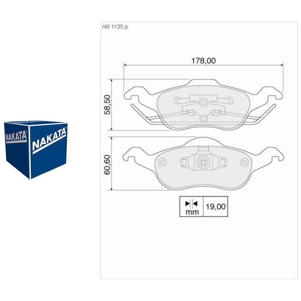 Pastilha de Freio Dianteira para Ford Fiesta e Fiesta Sedan - Nakata - NKF 1135P