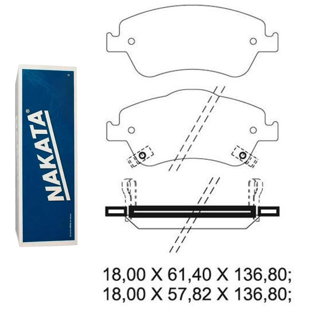 Pastilha de Freio Dianteira para Toyota Corolla - Nakata - NKF 1244P