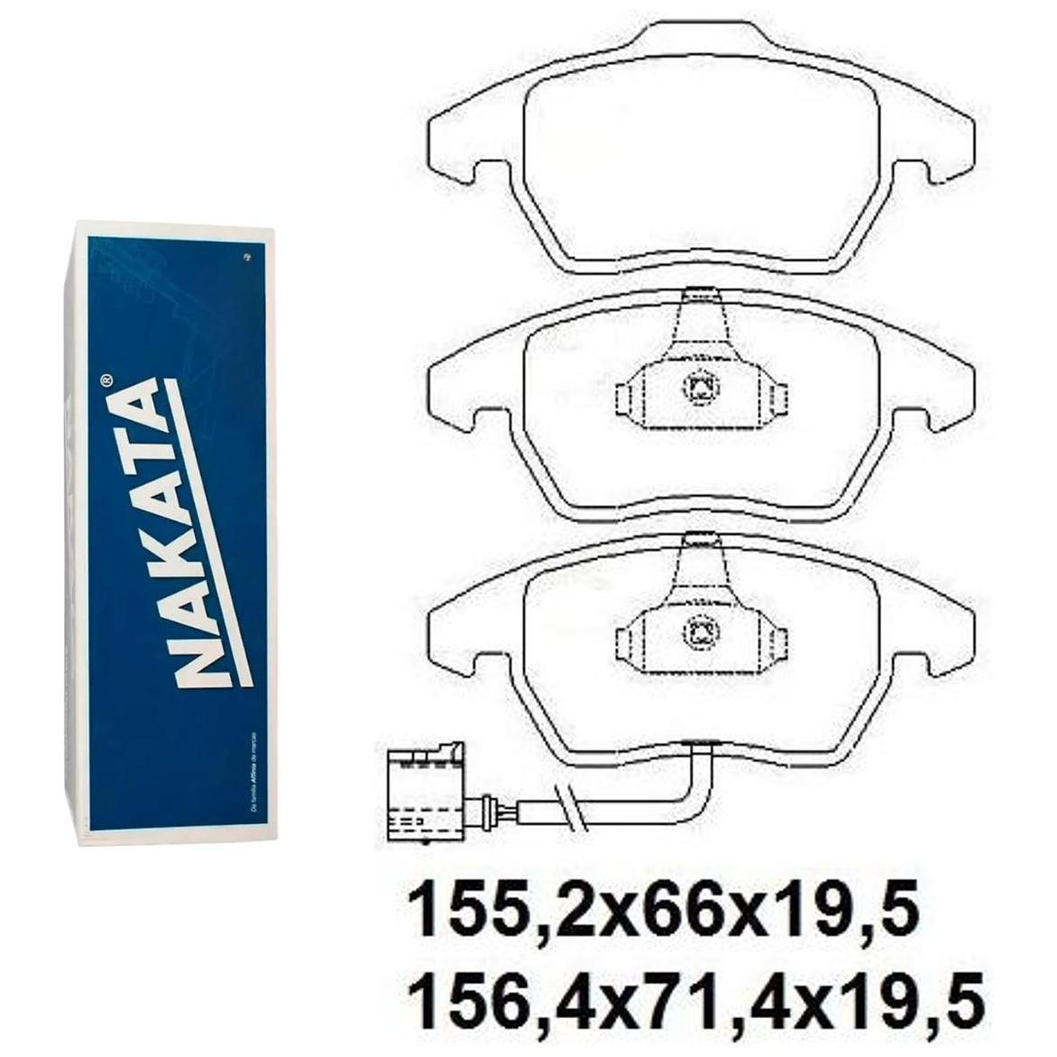 Pastilha de Freio Dianteira para Audi A3 Cabriolet e A3 Sedan - Nakata - NKF 1282P