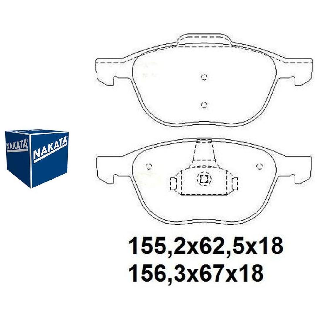 Pastilha de Freio Dianteira para Ford Focus e Focus Sedan - Nakata - NKF 1284P