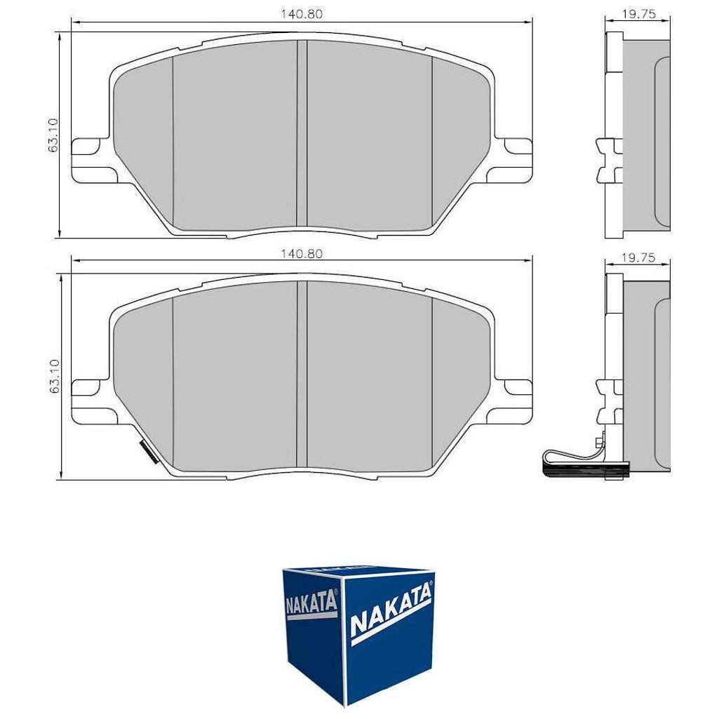 Pastilha de Freio Dianteira para Fiat Toro e Jeep Renegade - Nakata - NKF 1380P