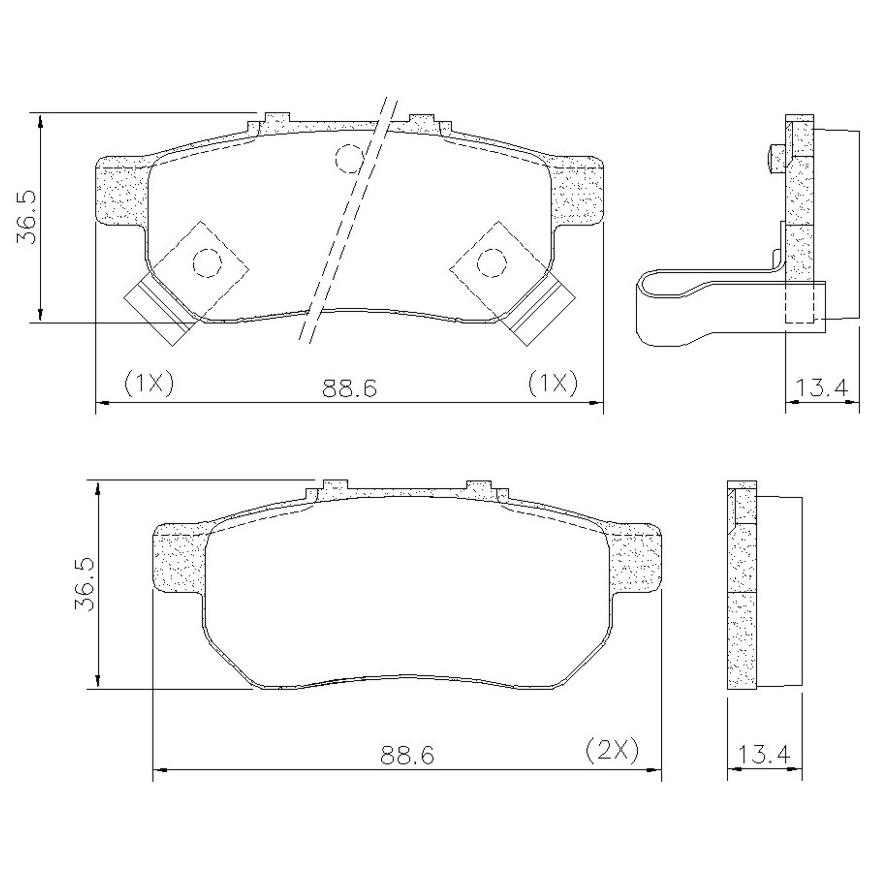 Pastilha de Freio Traseiro para Honda Civic e FIT - Fras-le - PD/398