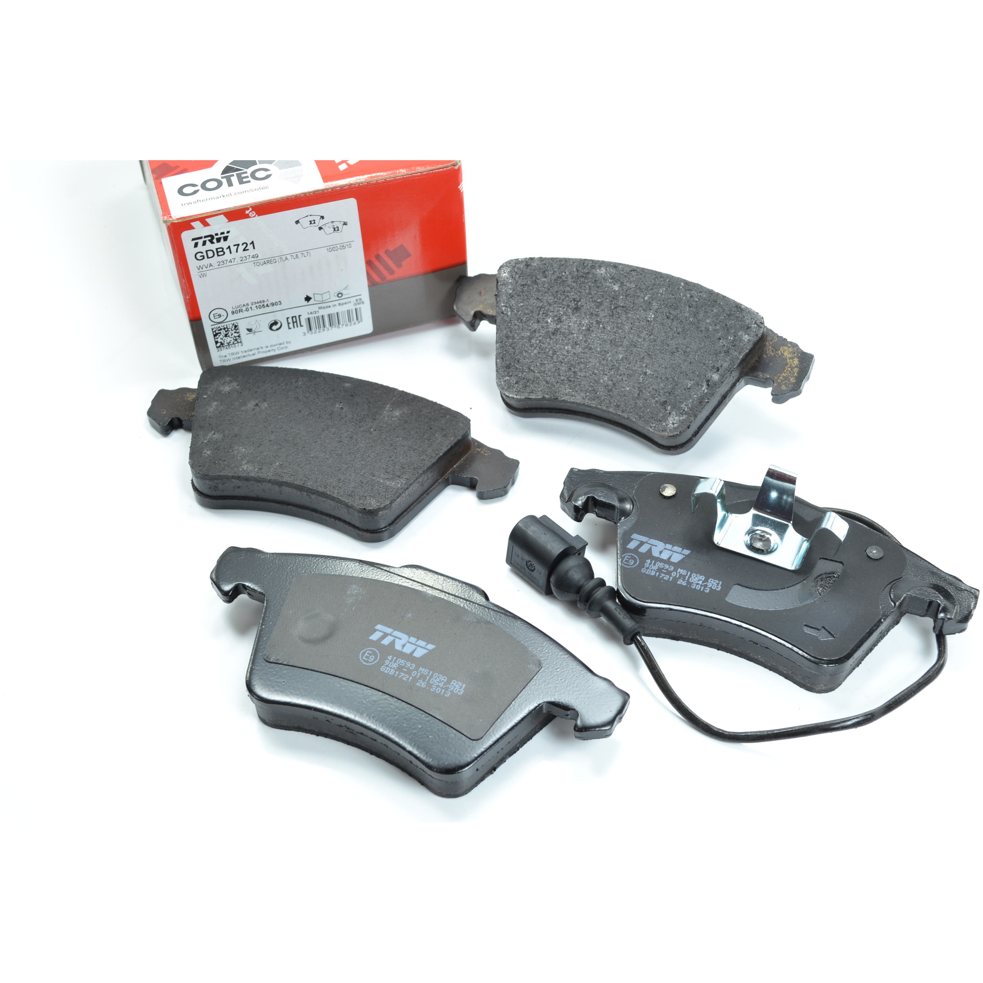 Pastilhas Freio Dianteira Antirruído com Sensor para Volkswagen Touareg - TRW - GDB1721