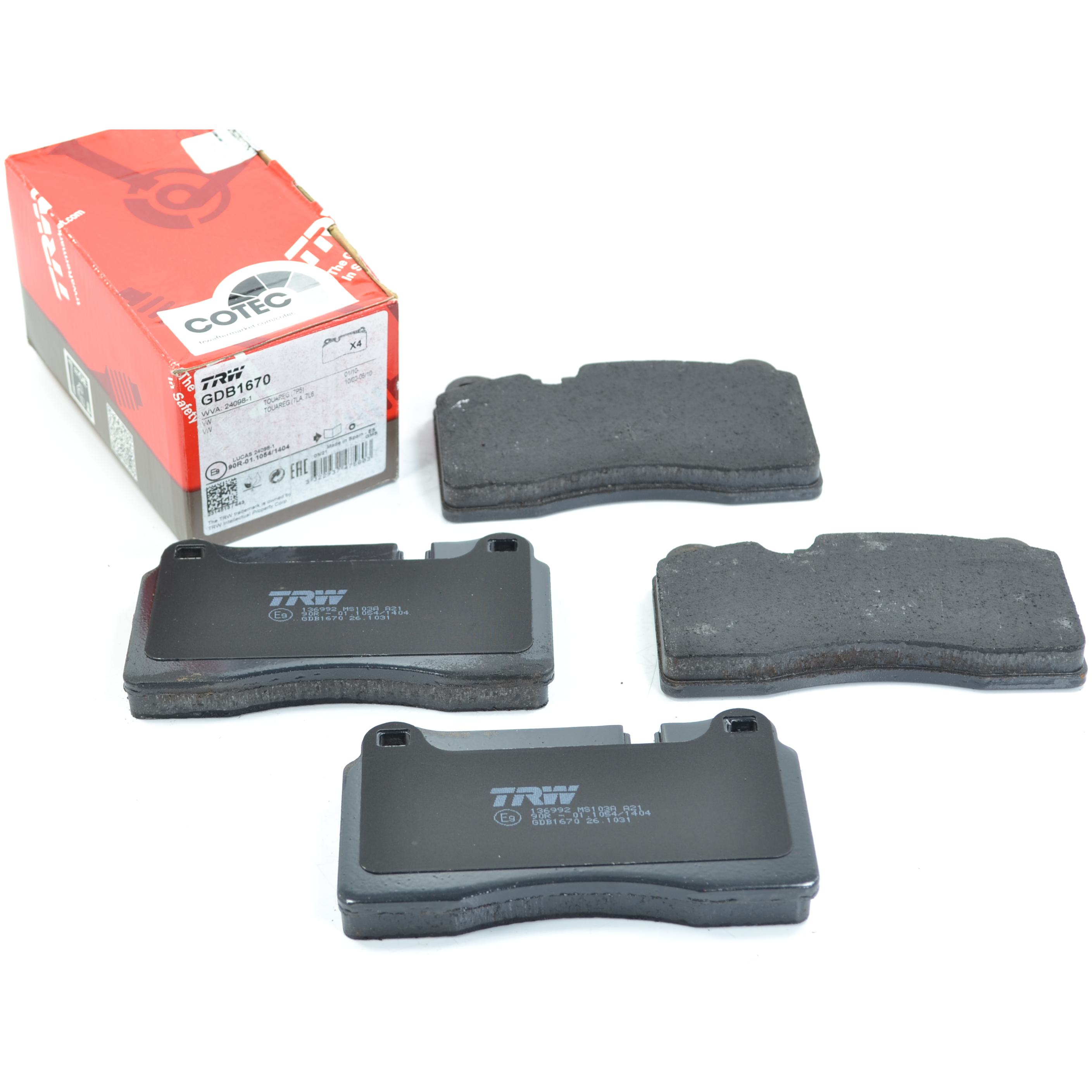 Pastilhas Freio Dianteira Antirruído Cotec para Volkswagen Touareg - TRW - GDB1670