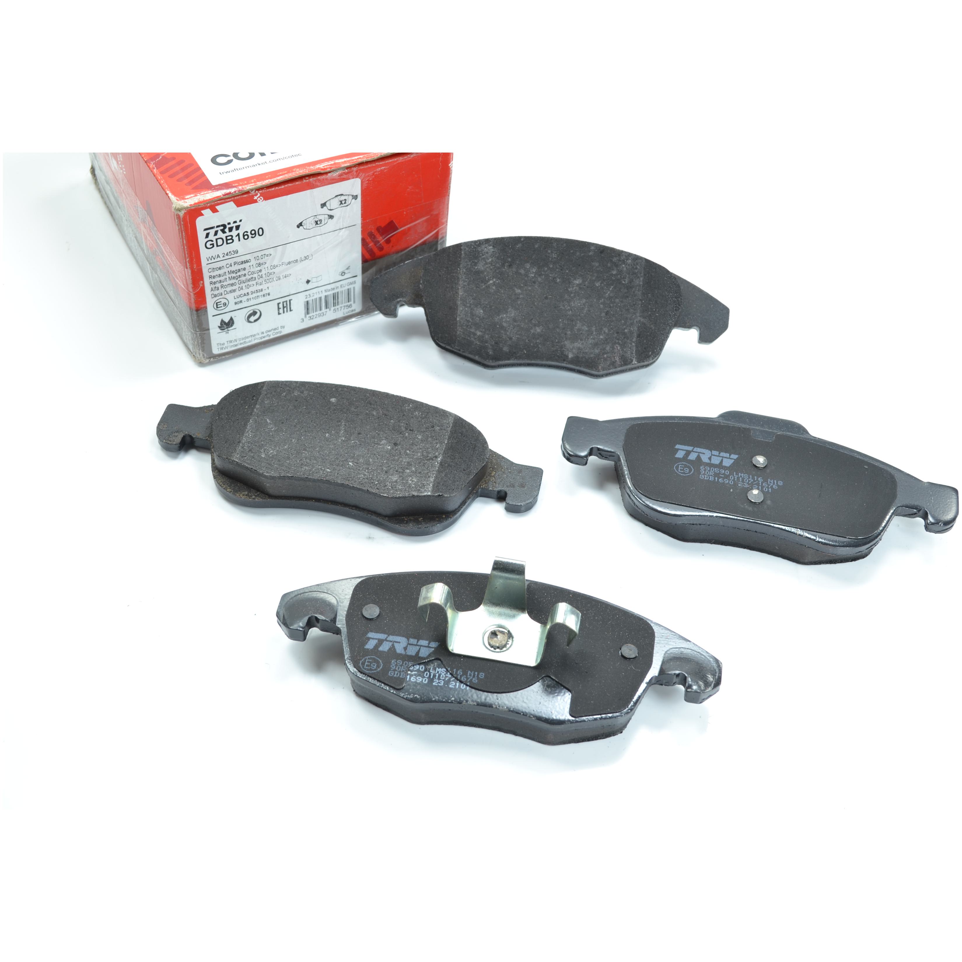 Pastilhas Freio Dianteira Antirruído Cotec para Citroen Berlingo e Peugeot Partner - TRW - GDB1690