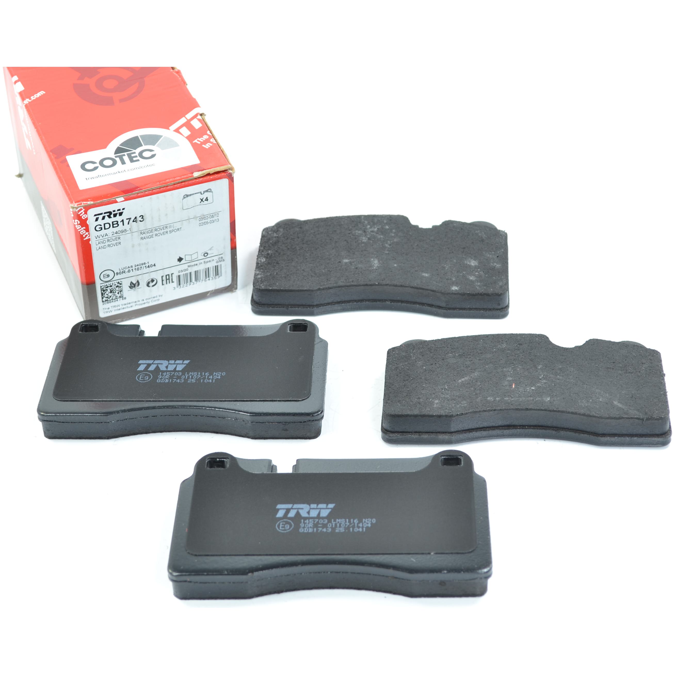 Pastilhas Freio Dianteira Antirruído Cotec para Land Rover Range Rover Sport - TRW - GDB1743