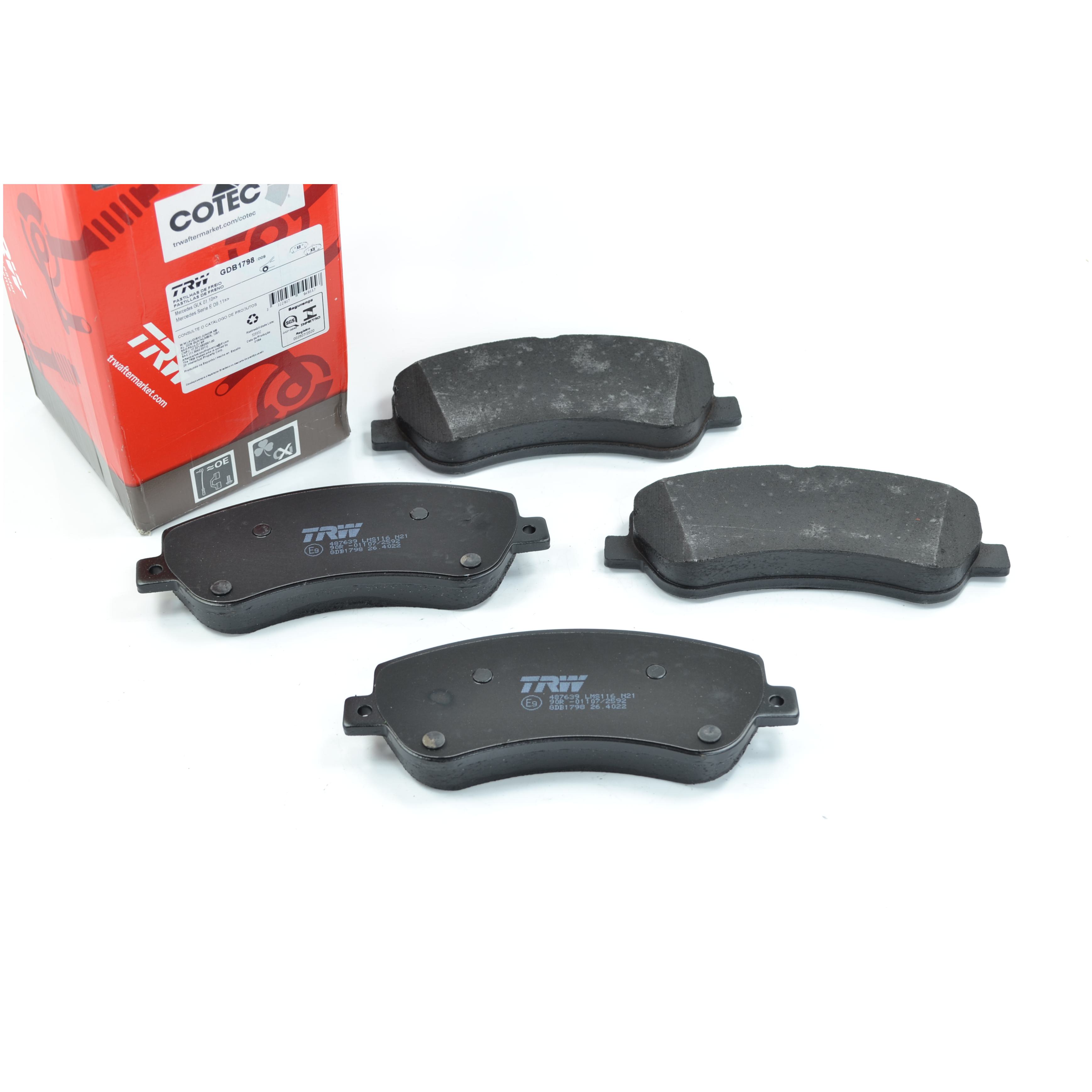 Pastilhas Freio Dianteira Antirruído Cotec para Mercedes-Benz GLK 280 e GLK 300 - TRW - GDB1798