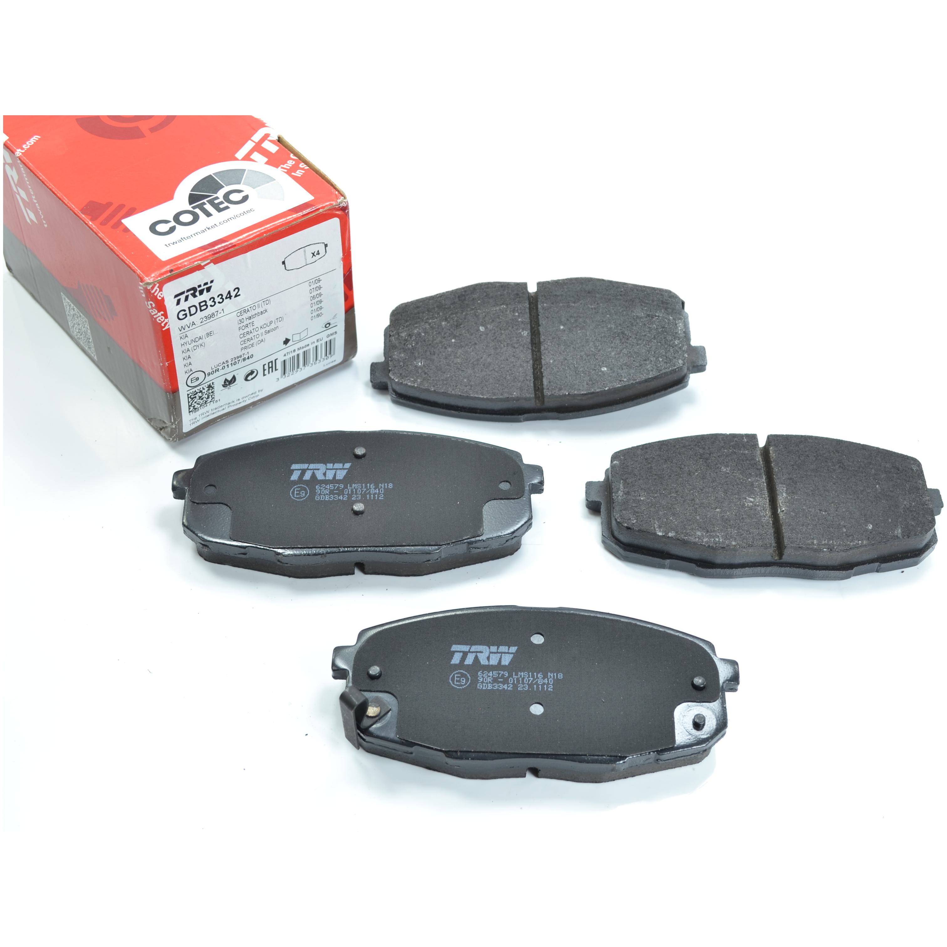 Pastilhas Freio Dianteira Antirruído Cotec para KIA Cerato - TRW - GDB3342