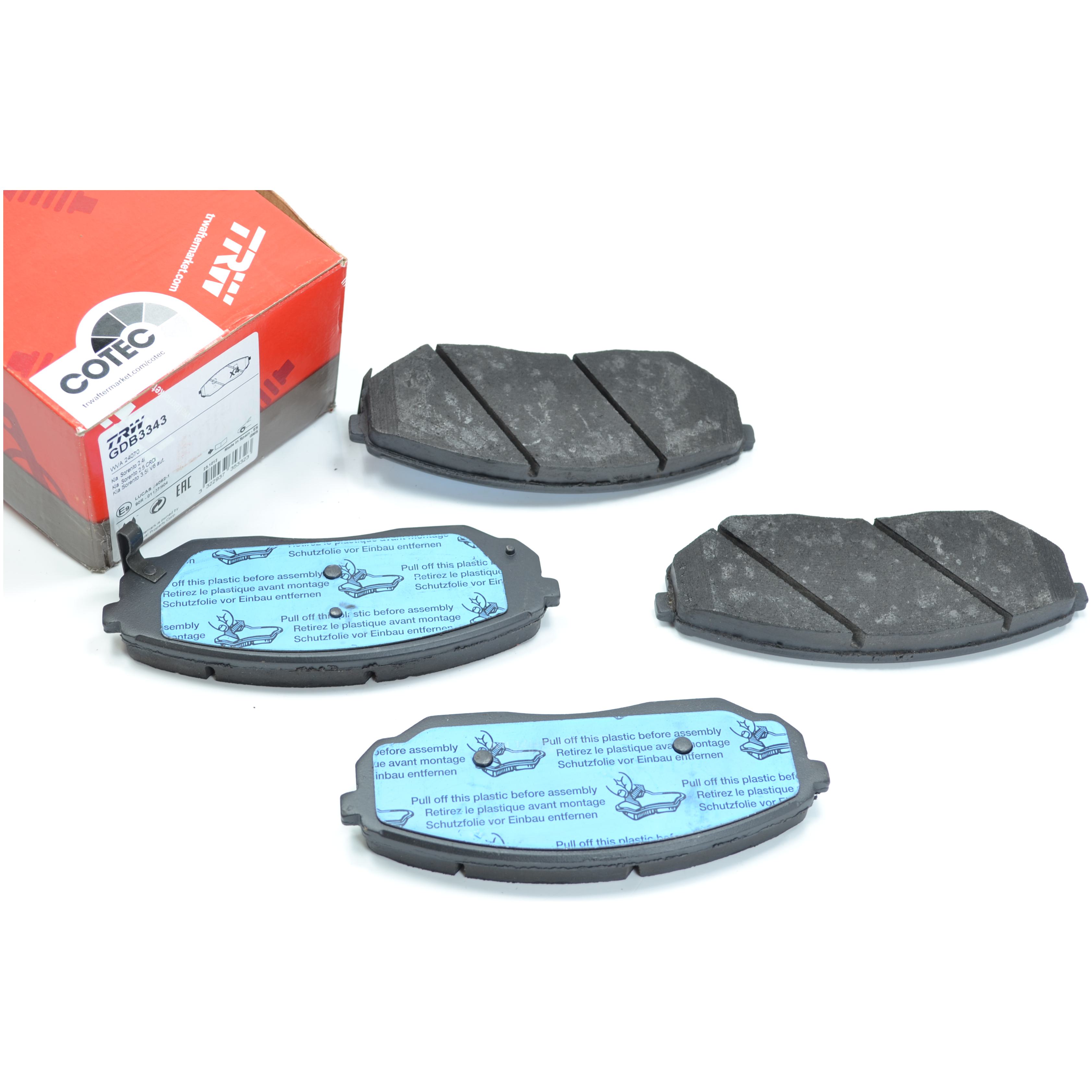 Pastilhas Freio Dianteira Antirruído Cotec para KIA Sorento - TRW - GDB3343