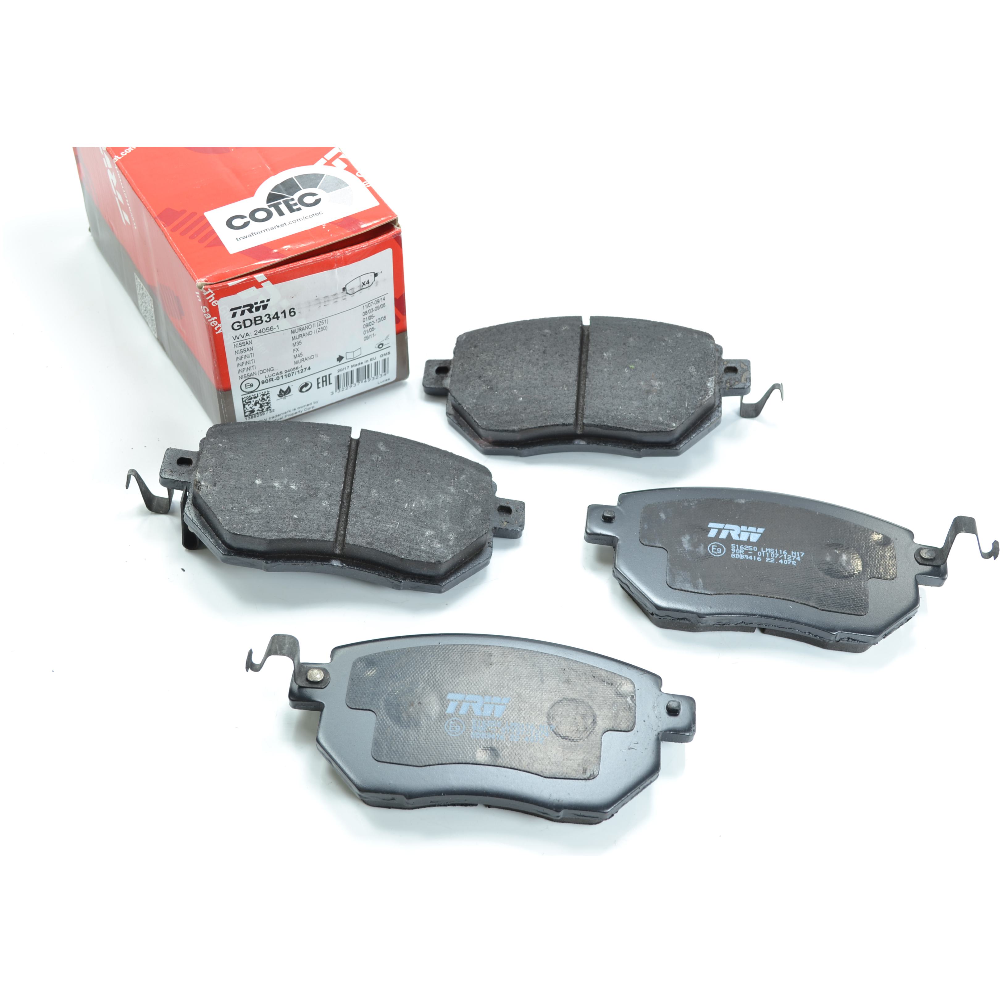 Pastilhas Freio Dianteira Antirruído Cotec para Nissan Murano - TRW - GDB3416