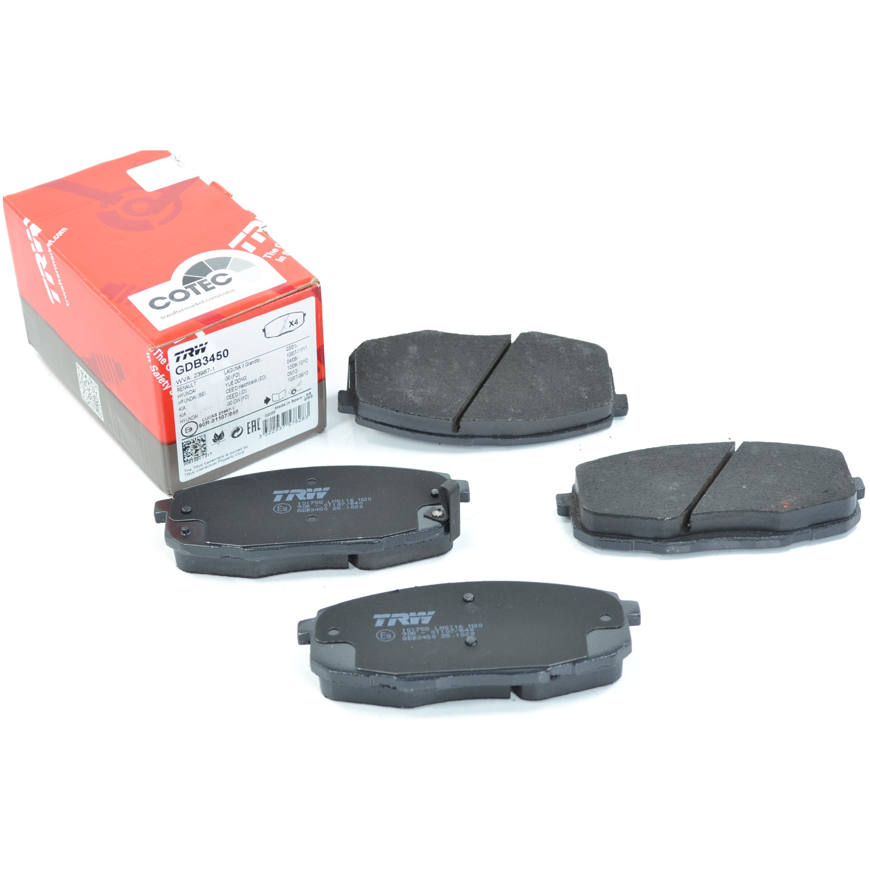 Pastilhas Freio Dianteira Antirruído Cotec para Hyundai I30 e I30 CW - TRW - GDB3450