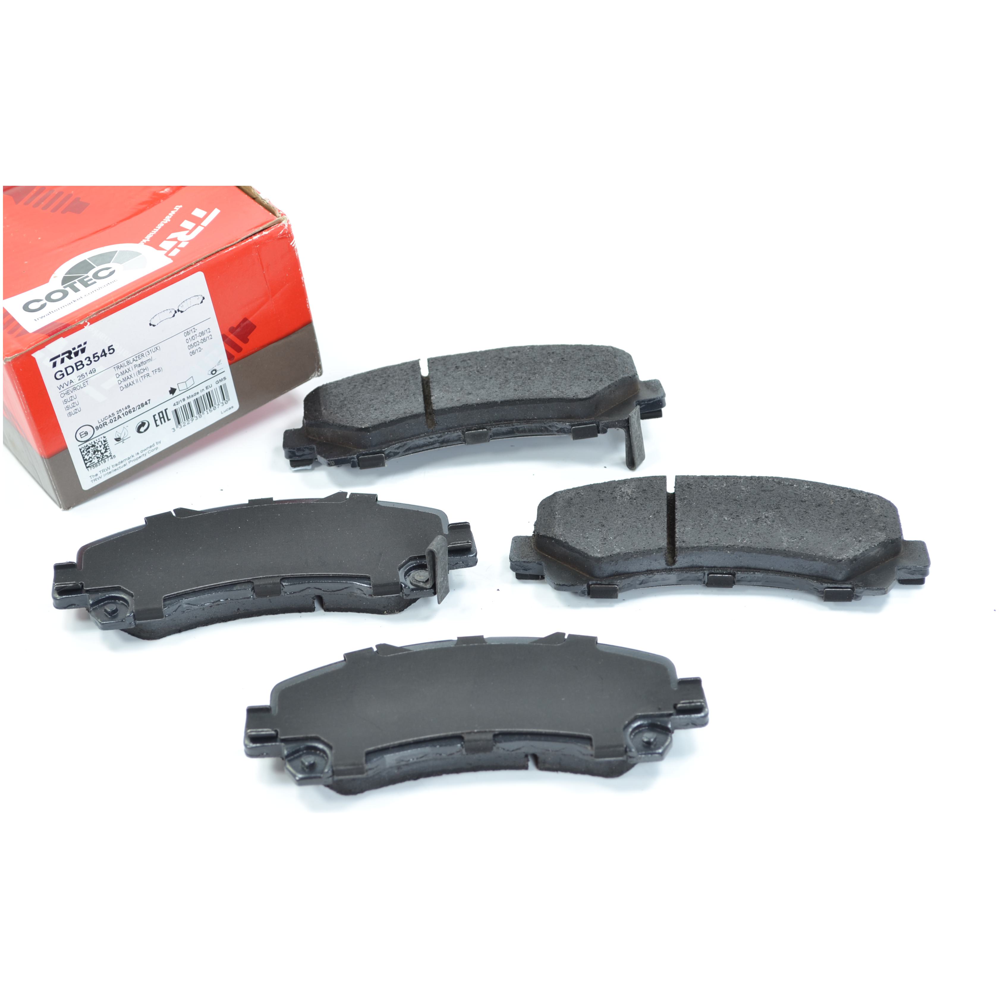 Pastilhas Freio Dianteira Antirruído Cotec para Chevrolet Trailblazer - TRW - GDB3545