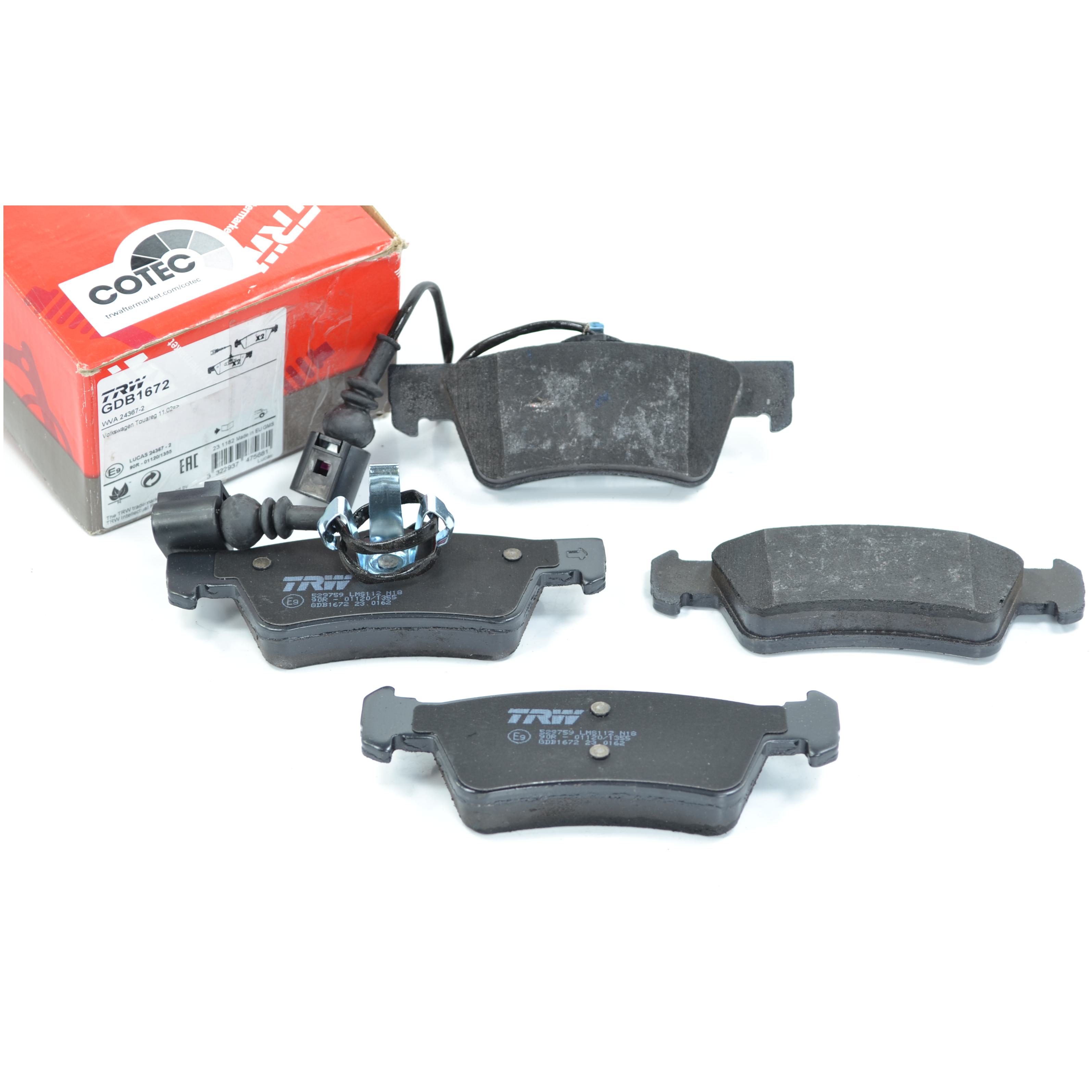 Pastilhas Freio Traseira Antirruído com Sensor para Volkswagen Touareg - TRW - GDB1672