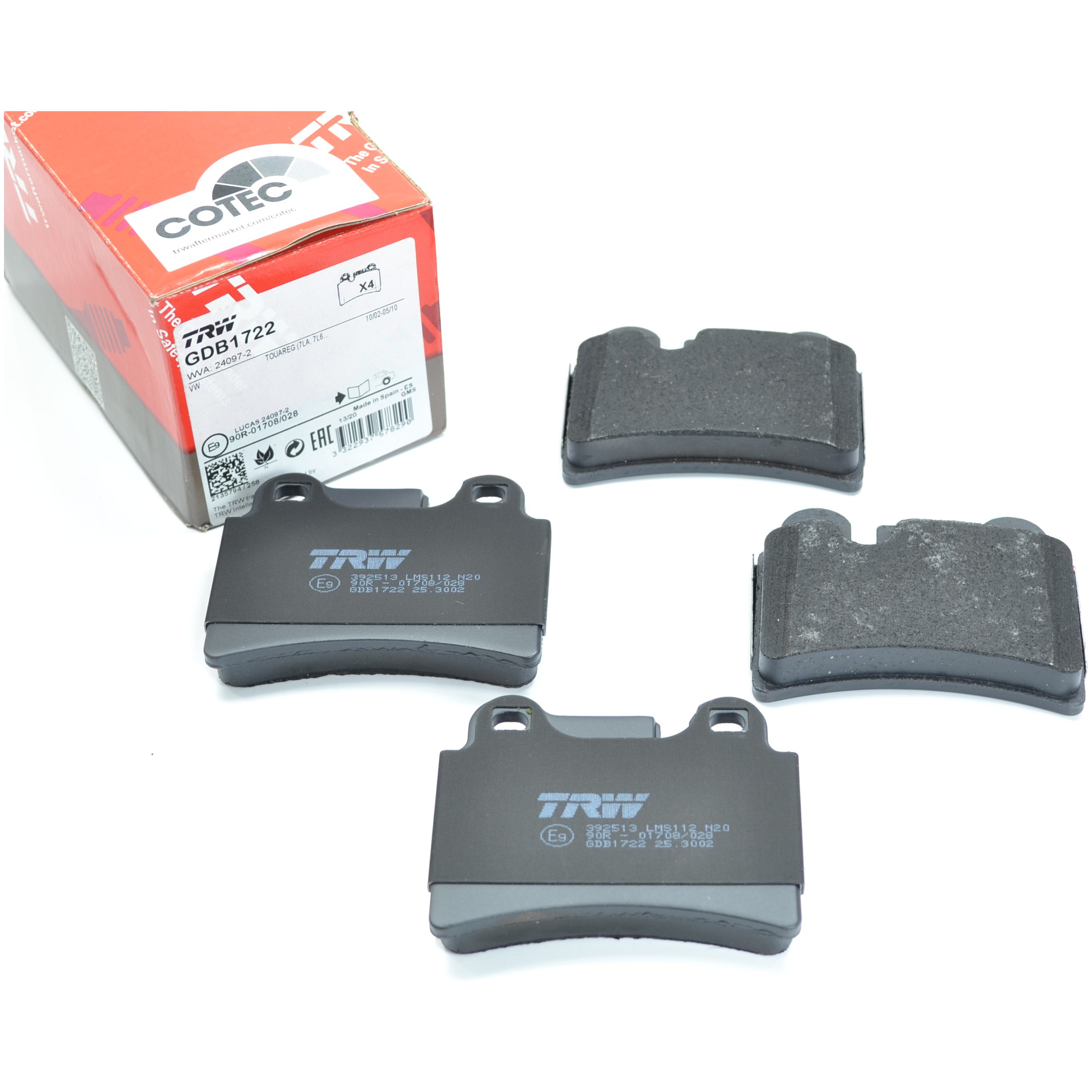Pastilhas Freio Traseira Antirruído Cotec para Volkswagen Touareg - TRW - GDB1722