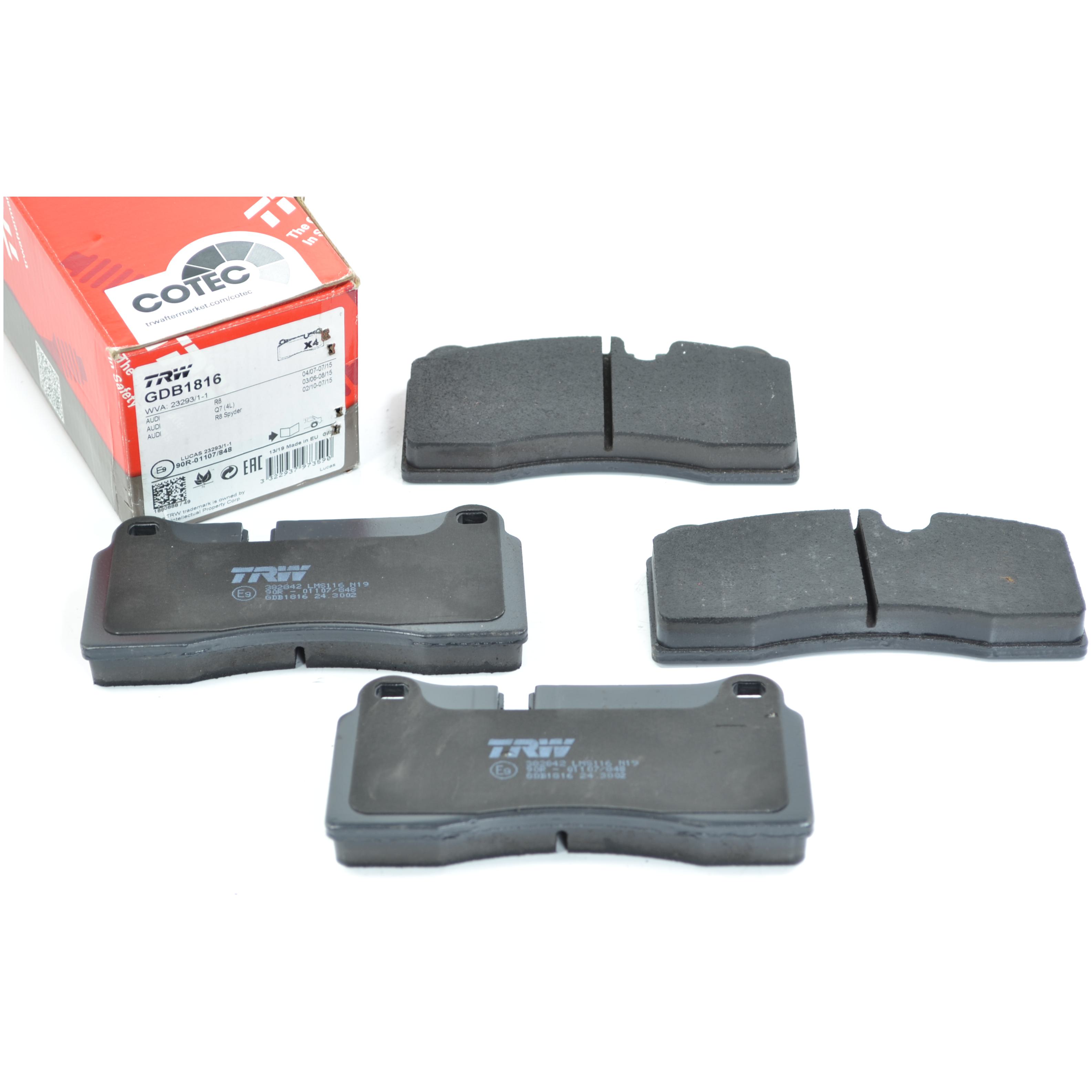 Pastilhas Freio Traseira Antirruído Cotec para Audi Q7 e R8 - TRW - GDB1816
